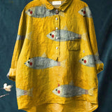 Мариана | Забавно рибено принт ризка