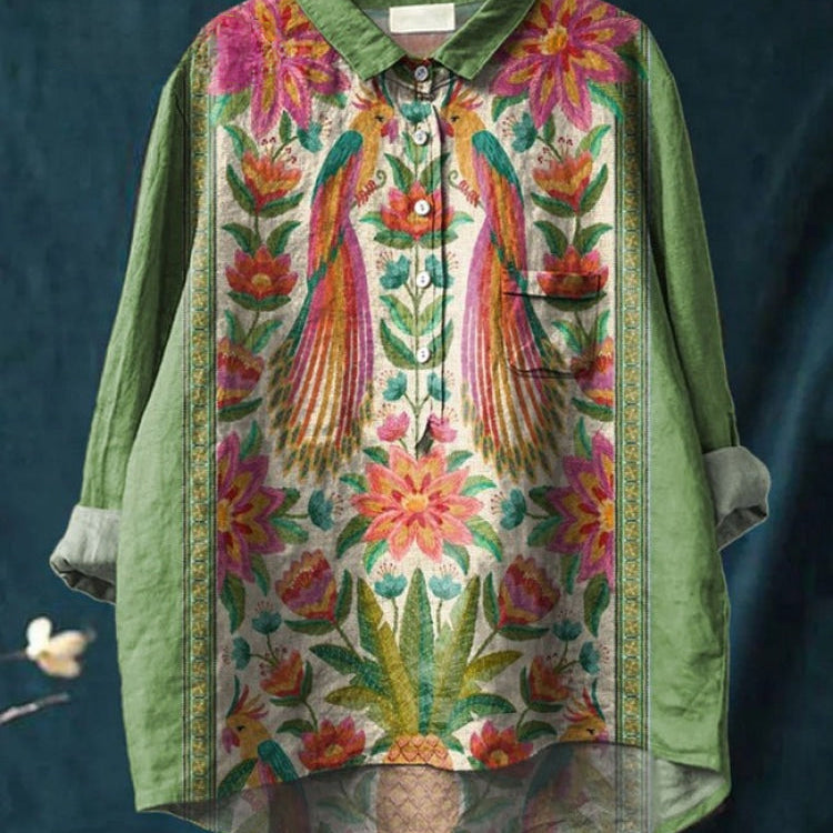 Лина | Ярка цветна бродирана риза