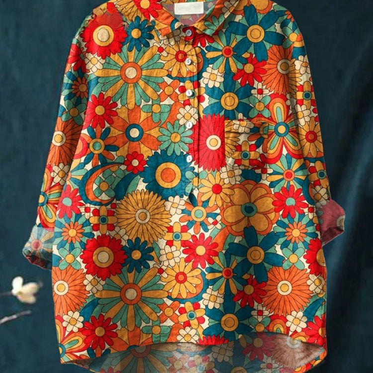 Лина | Ярка цветна бродирана риза