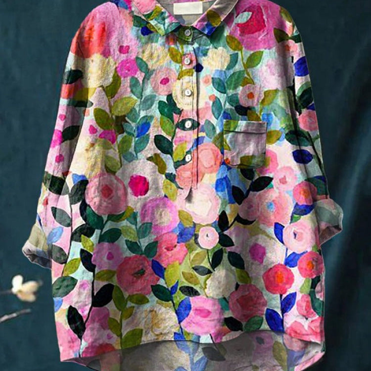 Лина | Ярка цветна бродирана риза