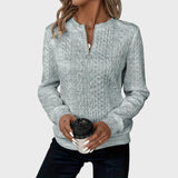 Елена - Стилна Блуза с цип и текстура