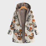 Александра - Топло зимно яке с качулка и цветни детайли