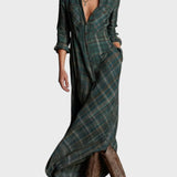 Десислава – Дълга дамска рокля с копчета и джобове