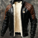 Борислав - кожено яке с бродирана плюшена подплата