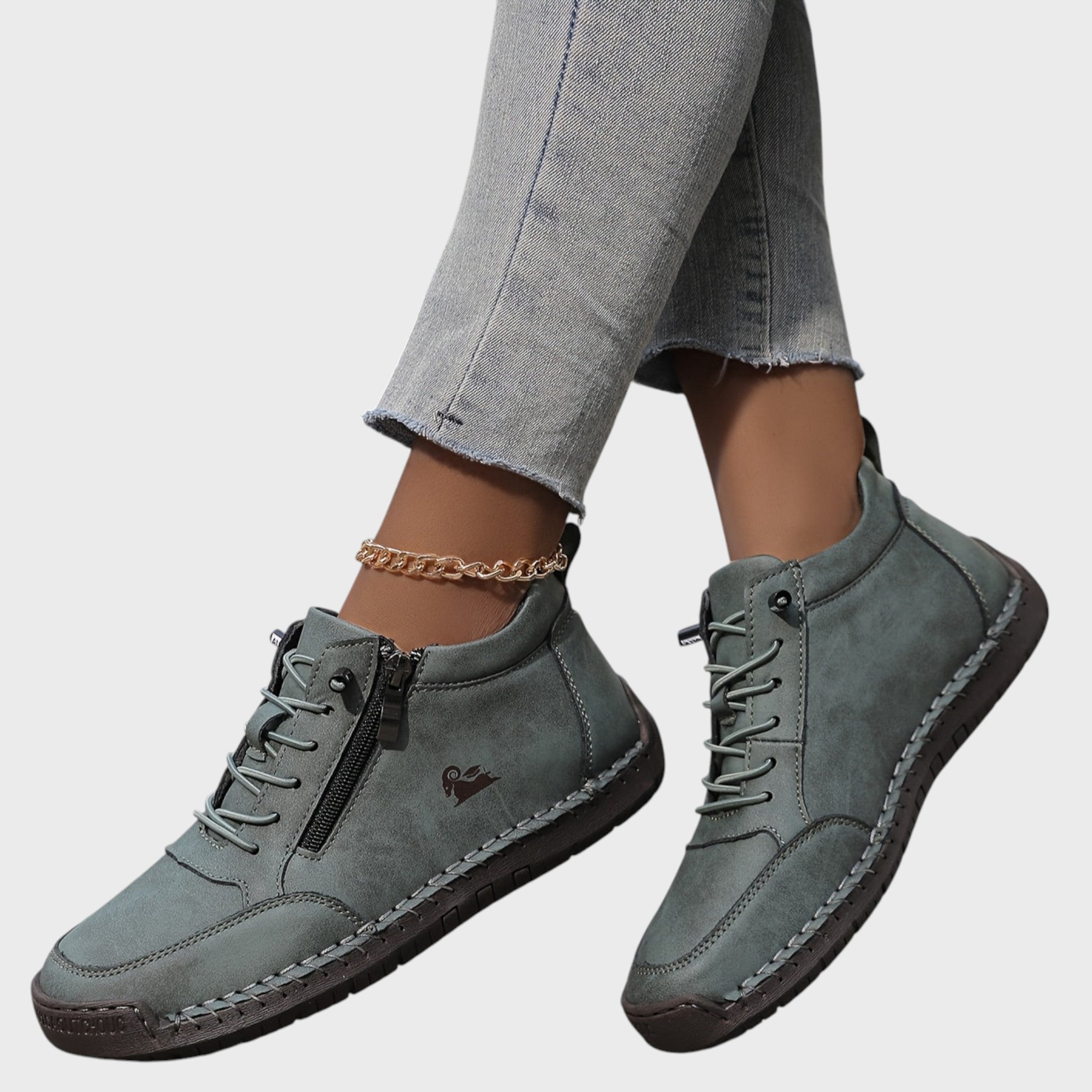 Милена – Дамски ботуши с шевове, маратонки с цип и връзки