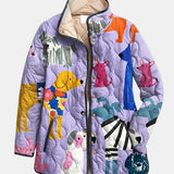 Рея | Разхлъзващ се кежуъл найлоново яке с щампа над dog