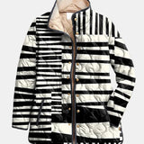 Мирен | Черно-бяло абстрактно  подплатено яке