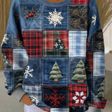 Зорница - Коледен пуловер с патчворк принт