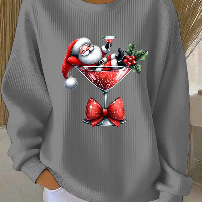 Зорница - Коледен пуловер с игрив дизайн на Коледна фигура