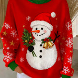 Зорница - Коледен пуловер с принт на снежен човек