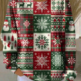 Зорница - Коледна плетена блуза с зимен дизайн