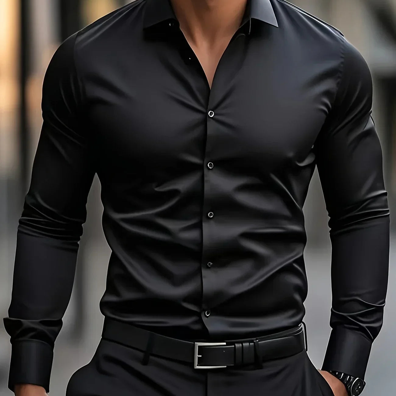 Найчо - Елегантна риза с дълги ръкави и копчета