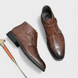 Васил | Двуипланкови кожени боти с монки каишки