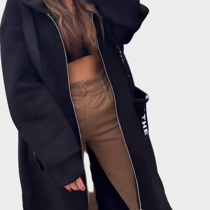 Дълго палто с качулка