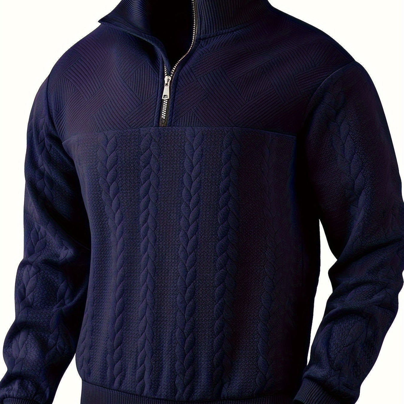 Калоян: Мъжки плетен суитшърт с яка и цип