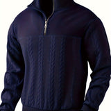 Калоян: Мъжки плетен суитшърт с яка и цип