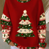 Зорница - Коледен суитчър с принт на коледна елха