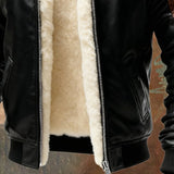 Борислав - кожено яке с бродирана плюшена подплата