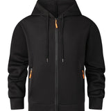 Никола - Мъжки суитшърт с цип и качулка