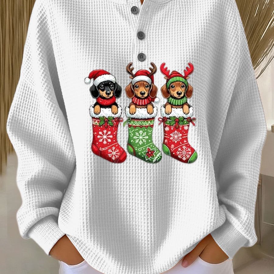 Гретхе | Винтидж Коледна Пуловер с Мотив на Куче