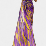 Бланка Макси Асиметрична Рокля с Вибрантен Узор