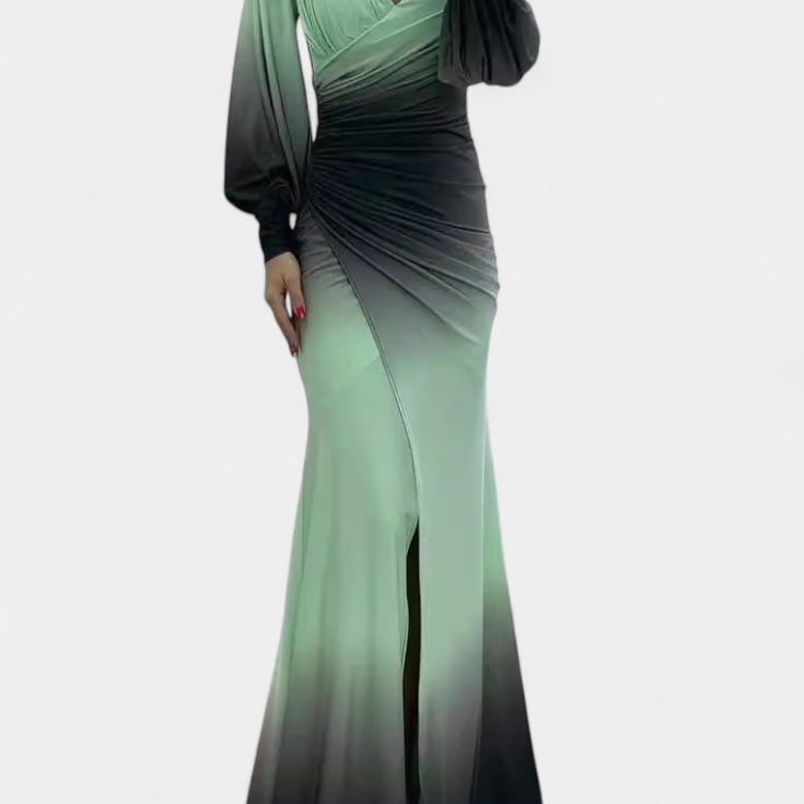 Силвяна Макси Рокля Омбре с Отворени Рамена