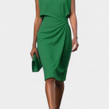 Маша Миди Рокля с Дълги Ръкави и Кръгло Деколте