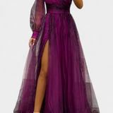 Наталия Макси Рокля от Шифон с Открито Рамо и Обемен Цвете