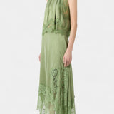 Нада Миди Пола с Дантелени Детайли и Асиметричен Подгъв