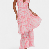 Валентина - Рокля от Шифон с V-Изрез и Пухкави Ръкави