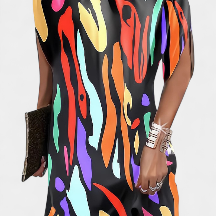 Ена Миди Рокля Без Временски Рамки с Кръгло Деколте