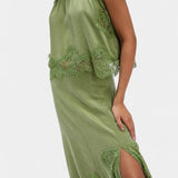 Нада Миди Пола с Дантелени Детайли и Асиметричен Подгъв