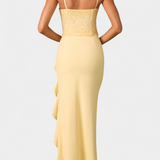 Филипа Миди Рокля с Корсет и Асиметрични Волани