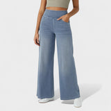 Штефания - Дънкови панталони с широк крачол