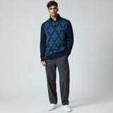 Калоян- Мъжки пуловер с висока яка и цип