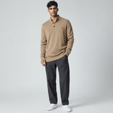 Красимир - Мъжки пуловер с висока яка и копчета