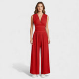 Виктория - Дълъг Гащеризон с Широки Крачоли и Висока Талия