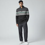 Димитър – Мъжки Пуловер с Цип и Комбинирана Плетка