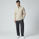 Камен - Мъжки пуловер с къс цип